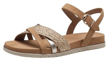 Tamaris Damen Flat Sandals Synthetik, braun, 41 EU