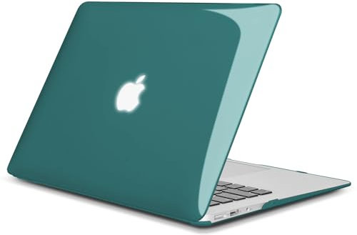 TECOOL Cover compatibile con vecchio MacBook Air 13 Pollici 2010-2017 (A1466 1369), Custodia Rigida Protettiva Sottile in Plastica Superficie Liscia, Cristallo Turchese Profondo