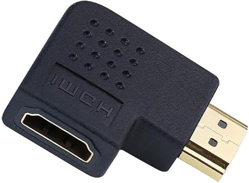 Mr.Gadget's Solutions 90 Degree HDMI Adapter (Right) Angle Gold Plated Coupler/Adapter/Port Saver for TV, Projector, ‎Monitor | HDMI Cable Extension Converter
