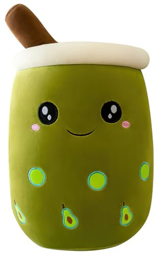 DAWRIS Bubble Tea Plüschkissen, Plüschtier Stofftier Boba Tea 25cm ilchtee Tasse Plush Plüschkissen Weich Kuscheltier Plüschkissen Spielzeug für Weihnachten, Geburtstag (Grün) (dunkelgrün)