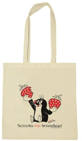 Logoshirt® Der kleine Maulwurf I Erdbeeren I Baumwolltasche I natur I Lizenziertes Originaldesign