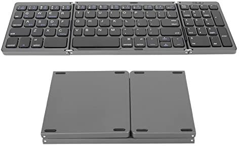 VBESTLIFE Foldable Bluetooth Keyboard, Triple Fold Portable Wireless Keyboard with Number Keypad, Pocket Sized Travel Keyboard Support Multiple Device Connection, for Laptop Tablet Phone