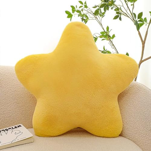 Bettschlange Coussin douillet pour enfant - En forme d'étoile - Doux et moelleux - En forme d'étoile - Pour la maison, la chambre à coucher - 40 x 40 cm - Jaune