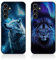 Tveinan 2 Pack Handyhülle für Samsung Galaxy A15 4G / 5G Hülle, Schwarz TPU Case Ultra Dünn Silikon Schutzhülle mit Motiv Muster Weich Cover Stoßfest Hülle für Samsung A15 4G / 5G - Wolf & Löwe