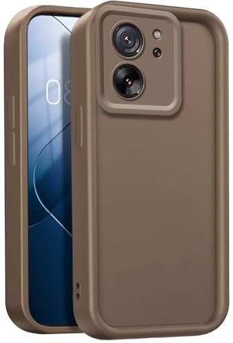 GOGME Funda para Xiaomi 13T / 13T Pro, Funda Protectora Completa de Silicona TPU Suave, Carcasa Antipolvo Prueba de Choques - Marrón