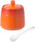 AIXILAN Pot à sucre en céramique, 1 pot à sucre en céramique dégradé français avec couvercle, sucrier solide avec cuillère, pot à épices en porcelaine(Orange)