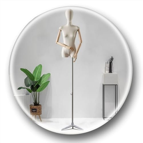 JIAYING Schneiderpuppe Damenbüste Weiblich Schneiderbüste Mit Kopf Und Holzhänden, Schaufensterpuppe Torso Für Kleidung, Schmuck, Höhe Verstellbar 56'' - 80''(C)