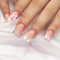 Square Short False Nails - 24Pcs French False Nail - False Nails with Pink Bow - White French Tip Press on Nails - Glossy Full Cover Glue Stick on Nails - DIY Nail Art Gifts for Women Girls