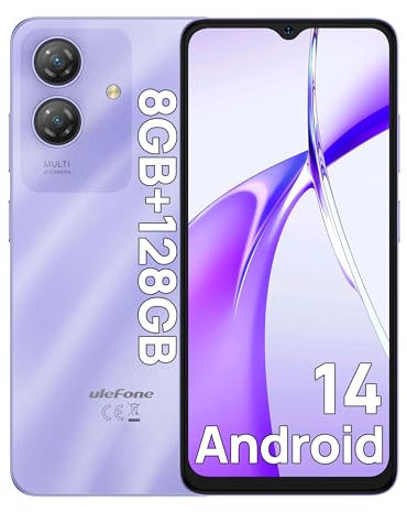 Ulefone Note 21 Smartphone, 8GB+128GB/SD-1TB Android 14 Handy, 90Hz 6.65 HD+ Octa Core Dual SIM 4G Telefon Unisoc T606, Handys 5000mAh, Kamera 13MP+8MP/GPS/OTG/Face ID/Fingerprint Violett
