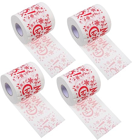 Didiseaon 4rouleaux Papier Toilette Motifs de Noël Serviettes Papier Imprimées pour Fêtes