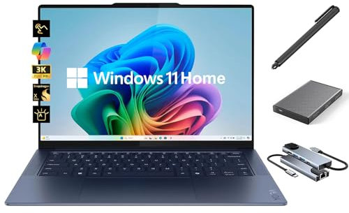 Lenovo Yoga Slim 7X 3K OLED écran tactile, écran 14,5 pouces 1000 nits, Snapdragon X Elite 12-Core NPU Copilot+ PC, 16 Go de RAM, 512 Go SSD + 500 Go de disque portable, WiFi 7, rétroéclairé, stylet,