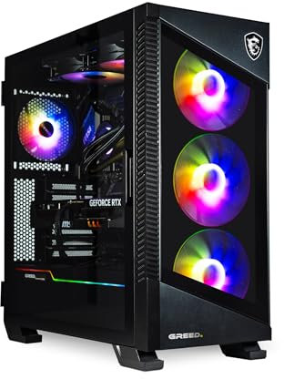Greed® MK5 Pro - Gaming PC - Intel Core i9-12900KF + Nvidia Geforce RTX 5080 16GB - Ordinateur RGB Rapide + 4K & Raytracing Computer - 5,6 GHz - 32 GB DDR5 RAM - 2TB SSD - WLAN + Win 11