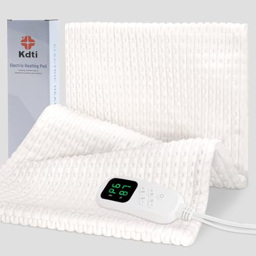 Kdti Heizkissen mit Abschaltautomatik, Abnehmbarer und Waschbarer Bezug Elektrische Wärmekissen Extra weiches Flanell für Rücken Nacken Schulter Bauch