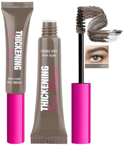 Eyebrow Gel with Waterproof Formula, Long-Wear, Volumizing Brow Gel with Buildable Creamy Formula for Color and Structure, Non-Sticky, Smudge-Proof Instant Brow Styler (Cool Ash Brown)
