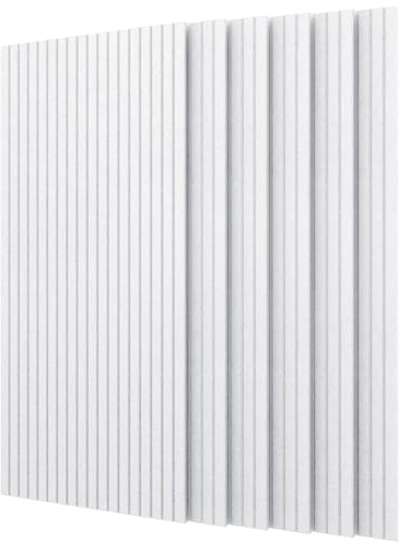 PAG-Mass 6 Stück Akustikpaneele selbstklebend, 120x60x0.9 cm Schallschutz Wandpaneele Selbstklebend, Acoustic Sound Proof Wand Panel für Studio Büro,Tonstudio, Gaming Deko etc,Weiß