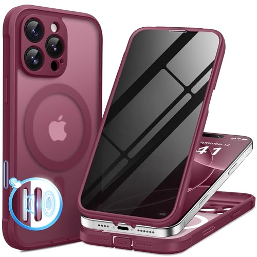 BERFY for iPhone 16 Pro Max Case, Compatible with Magsafe, Deep Red