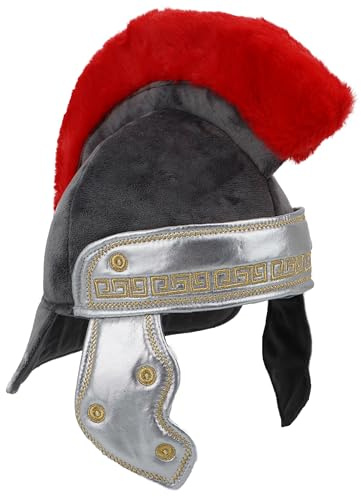 Lullaberry Römischer Centurion-Helm für Kinder, weicher Plüsch, Spielrüstung mit rotem Wappen, historisches Verkleidungszubehör für Jungen und Mädchen ab 3 Jahren