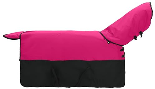 vidaXL Pferdedecke Rosa und Schwarz 125 cm Polyester, Moderne Pferde-Decke, Winterfest, wasserdicht, maschinenwaschbar, warm und gemütlich