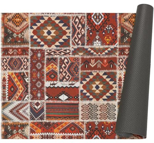 ANRO Küchenläufer Teppich Läufer Flur Küchenteppich rutschfest Küchenmatte PVC abwaschbar Flurläufer pflegeleicht Orient 140 x 67 cm
