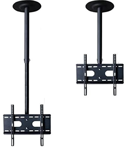 360 Degree 60-2000mm Height Adjustable 37-70 Ceiling TV Mount Bracket LED LCD Monitor Holder Max. 600x400mm Loading 25kgs (Height 100cm)