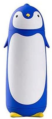 Linda Botella de Agua Termo de Acero Inoxidable con Forma de Pingüino para Niños 280ml (Azul)