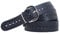 shenky Ledergürtel gelocht | 3cm Breite | Gürtel mit Gürtelschnalle | Herrengürtel | Echtleder | Bundweite 105cm | Schwarz