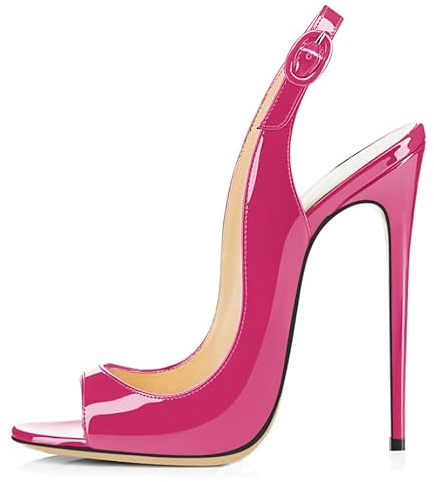 EDEFS Sandales Talons Hauts Femme 12 cm Talon Aiguille Fin Bride Arrière Chaussures Élégantes Soirée Mariage