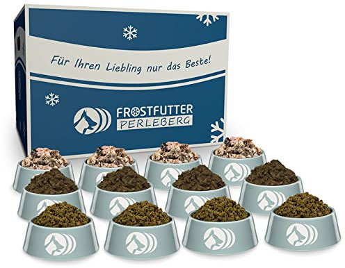Frostfutter Perleberg Barf Grünes Paket | 12 kg Barf Hundefutter | Natürlich, ausgewogen & ohne Konservierungsstoffe | gesunde Hundenahrung | Made in Germany