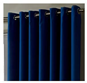 Alan Symonds Blackout Ring Top Eyelet Thermally Efficient Curtains (Blue, 46 x 72)