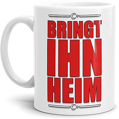 Fan-Tasse Bring Ihn Heim Türkei-Tasse Zum Fussball/Weltmeisterschaft/WM/Mug/Cup/Tor/Weiss