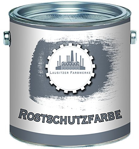 Lausitzer Farbwerke Rostschutz-Grundierung traditionelle Rostschutz-Farbe in Hell-Grau und Rot-Braun (1 L, Rotbraun)
