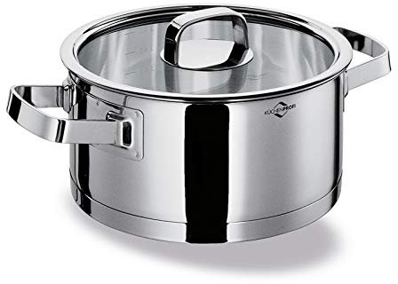 Küchenprofi Bratentopf SAN REMO 20cm | Höhe 9,5 cm | Kochtopf 2,5 L | Topf Induktion | Topf Edelstahl | Sicherheitsglas-Deckel