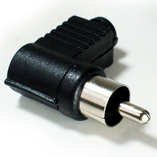 2 Pack | RCA Male Solder Connector | 90 Degree Right Angled PHONO Adapter | Audio Video AV Cable End Replacement