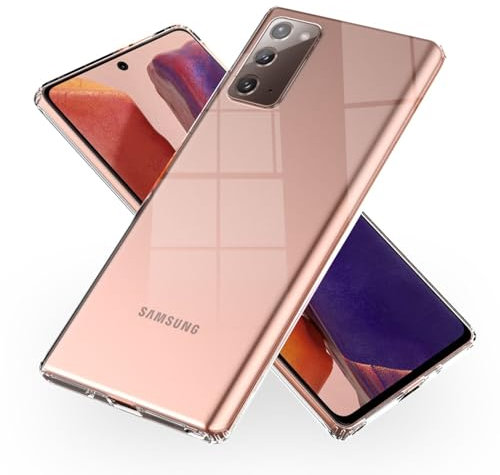 NALIA Clair Housse Compatible avec Samsung Galaxy Note 20 Coque, Transparent Cover Rigide & Silicone Bumper, Cristal Protection Case Dure Résistant aux Rayures, Slim Plastique Anti-Choc Couverture