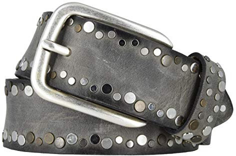 Silbergift by Bernd Götz Gürtel Damen Leder 40 mm taupe Walkleder Damengürtel mit Nieten (105)