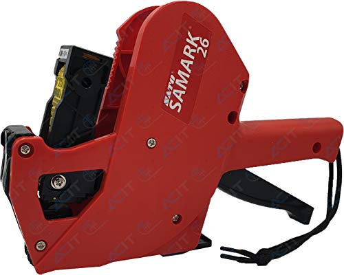 ACIT Sato Samark Etikettiermaschine + 3 Rollen Etiketten. Professionelle manuelle Preisauszeichnung, ideal für Geschäfte, schreibt Preise Daten und Chargen (8 Zeichen)