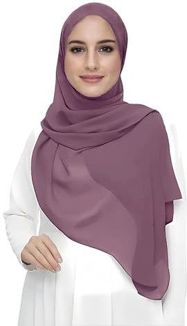 Lina & Lily Damen Muslim Premium Chiffon Hijab Kopftuch Schal aus Leicht Stoff (Beere)