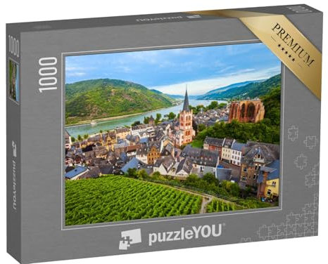 puzzleYOU: Puzzle 1000 Teile „Bacharach: EIN Panoramablick aus der Luft, Rheinland-Pfalz, Deutschland“ – aus der Puzzle-Kollektion Rhein, Rheinland-Pfalz
