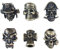 Totenkopf Perlen für EDC Outdoor Lanyards,Messer/Taschenlampe/Paracord/DIY Schmuck Charms Zubehör,Packung mit 6 (Bronze-)