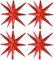 Toniful 4 Pcs 22inch 4D Red Starburst Kegel Mylar Ballons 14Point Star Ballons Explosion Star Folie Ballons für Party Supplies Hintergrund Weihnachten, Neujahr, Geburtstag, Hochzeit, Fotokabine