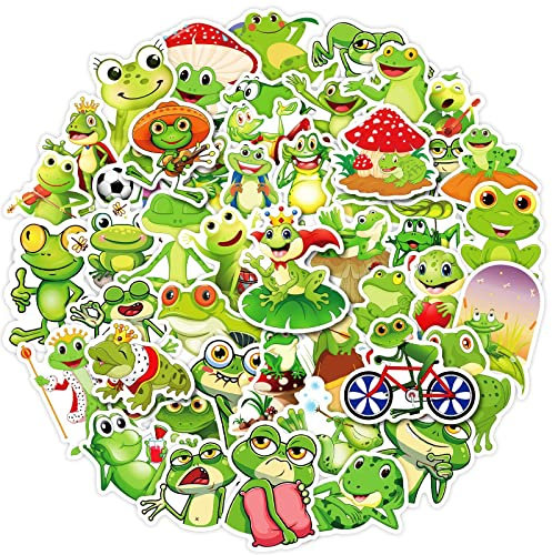 Niedliche Frosch-Aufkleber, Vinyl, wasserdicht, Cartoon-Frosch-Aufkleber, Wasserflasche, Skateboard, Laptop, Gepäck, Gitarre, Kühlschrank, Autos, Fahrräder, dekorative Aufkleber, Teenager, Mädchen