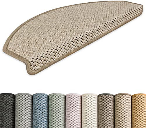 Kettelservice-Metzker Stufenmatten Göteborg kombinierbar mit Teppich Läufer Hellbraun Halbrund 15er Set