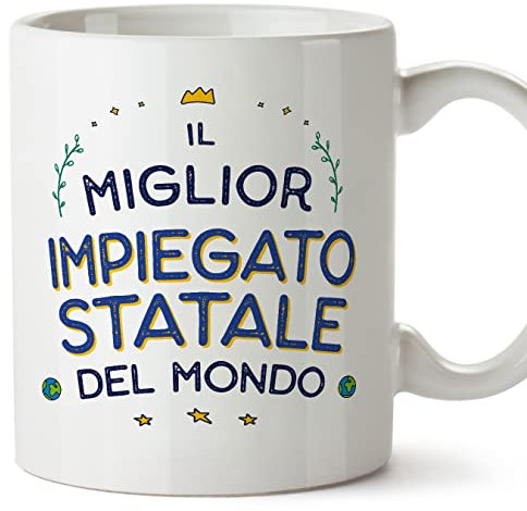Mugffins Tazza in ceramica per IMPIEGATO STATALE uomo 11 oz / 350 ml - In italiano - Miglior del Mondo - Idea regalo per compleanno, anniversario, natale, laurea