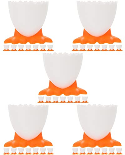 ABOOFAN 5 pcs Easter Egg Cups Egg Holders for Boiled Eggs Cartoon Cup Set for Breakfast Cute Storage Stand for Home Restaurant Easter Party Table Decoration