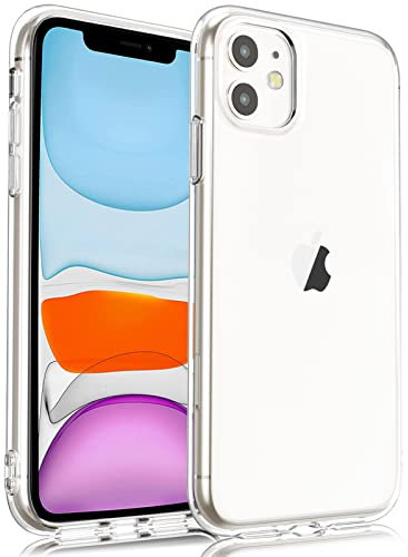 1 Pièces Coque en Silicone Compatible avec iPhone 11,Coque Silicone Liquide Ultra Fine,Housse Doublure Douce en Tissu Microfibre,Case de Protection Complète pour iPhone 11 (2019) (1Trasparente)