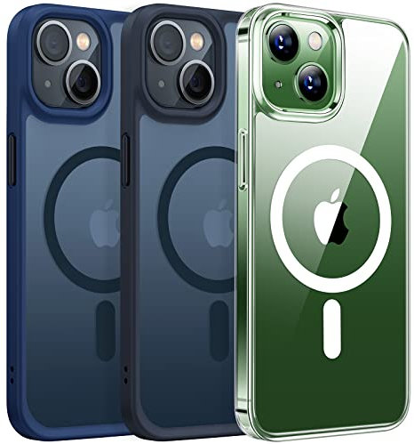 TORRAS Anti-Yellowing for iPhone 13 Case with MagSafe, 12FT Military Grade Shockproof, Resists Yellowing for 180 Days, Anti-Slip Grip Texture, Magnetic Protective for iPhone 13 Cover, Diamond Clear