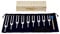 DRELD 9 PCS Solfeggio Stimmgabel Set Chakra Stimmgabeln mit Holzrahmen Tasche Hammer für Heilung Klangtherapie Ausgleich Vibration (174HZ 285HZ 396HZ 417HZ 528HZ 639HZ 741HZ 852HZ 963HZ) Silber