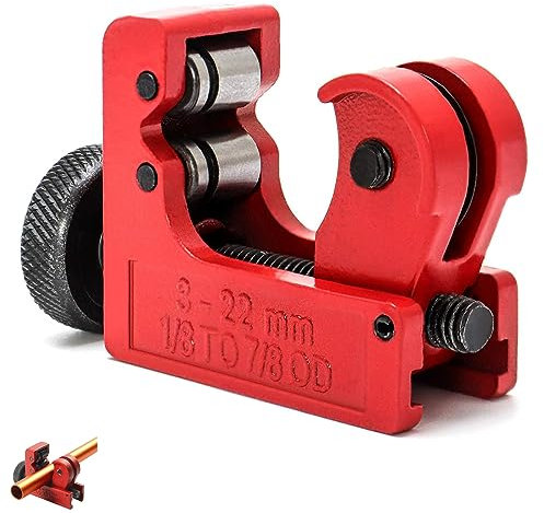 BADAOZONGCF Copper Pipe Cutter 3-22mm (1/8-7/8) Mini Tube Cutter Heavy Duty Tubing Cutter Plastic Pipe Cutter Cutting Tools for Cutting Pipes of Brass,Metal,Plastic,PVC Aluminum,Stainless Steal