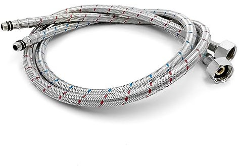 Xcel Home 2 conectores de grifo flexibles M10 (10 mm) x 1/2 BSP (900 mm) (par) | Colas de tubo flexibles para lavabo de cocina | Acero inoxidable trenzado | Libre de óxido y corrosión | Duradero y