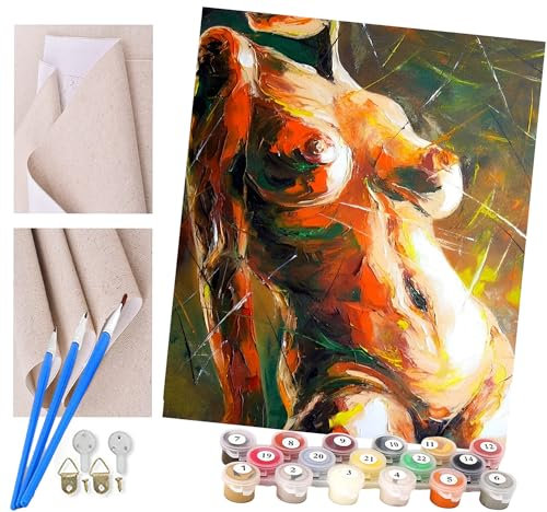 Malen nach Zahlen Kits Erwachsene und Kinder Wunderschönes Ölgemälde einer nackt gemalten Frau DIY Ölgemälde Digitale Leinwand Wandkunst Home Decoration - 40x50CM